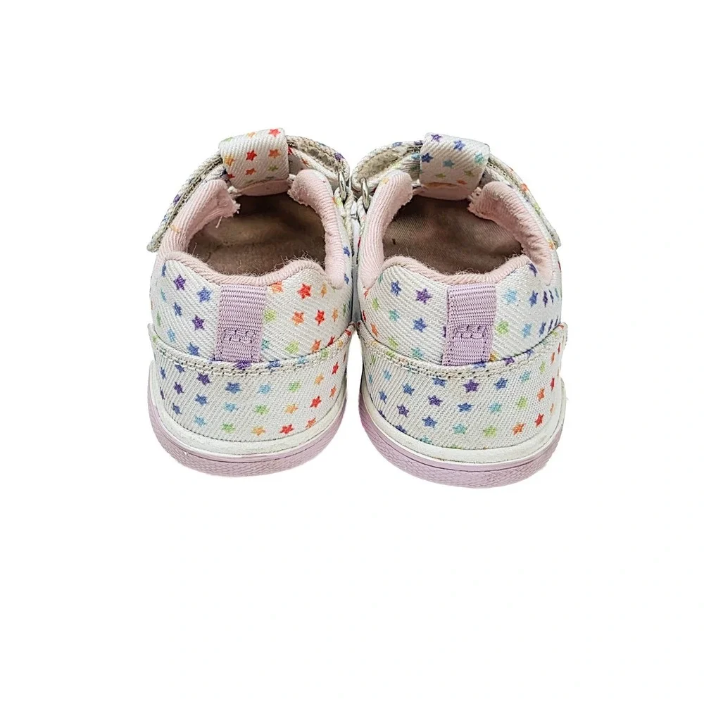 Stride Rite Hadley 2.0 Girls 8.5M Rainbow Star Sandal Sneakers White Hook Loop